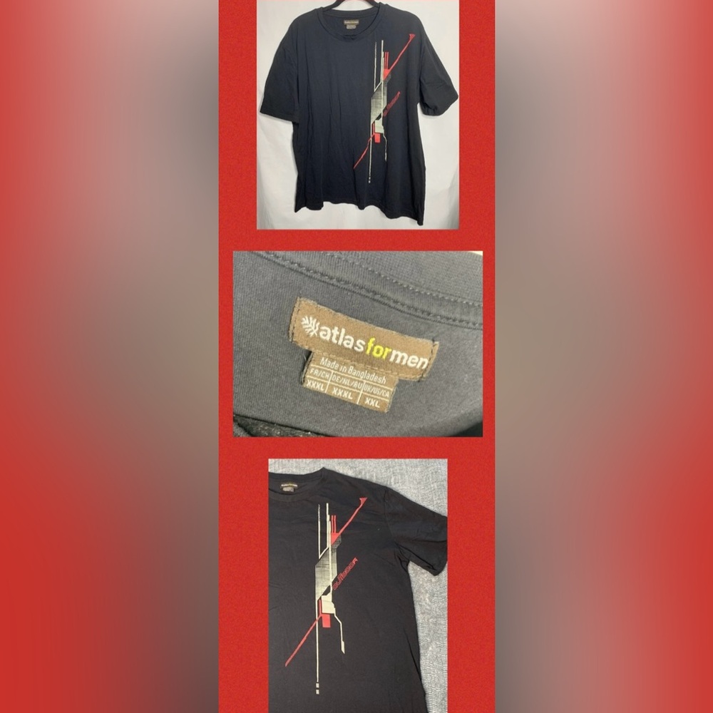 3/$10 Men Black Graphic T-Shirt XXL